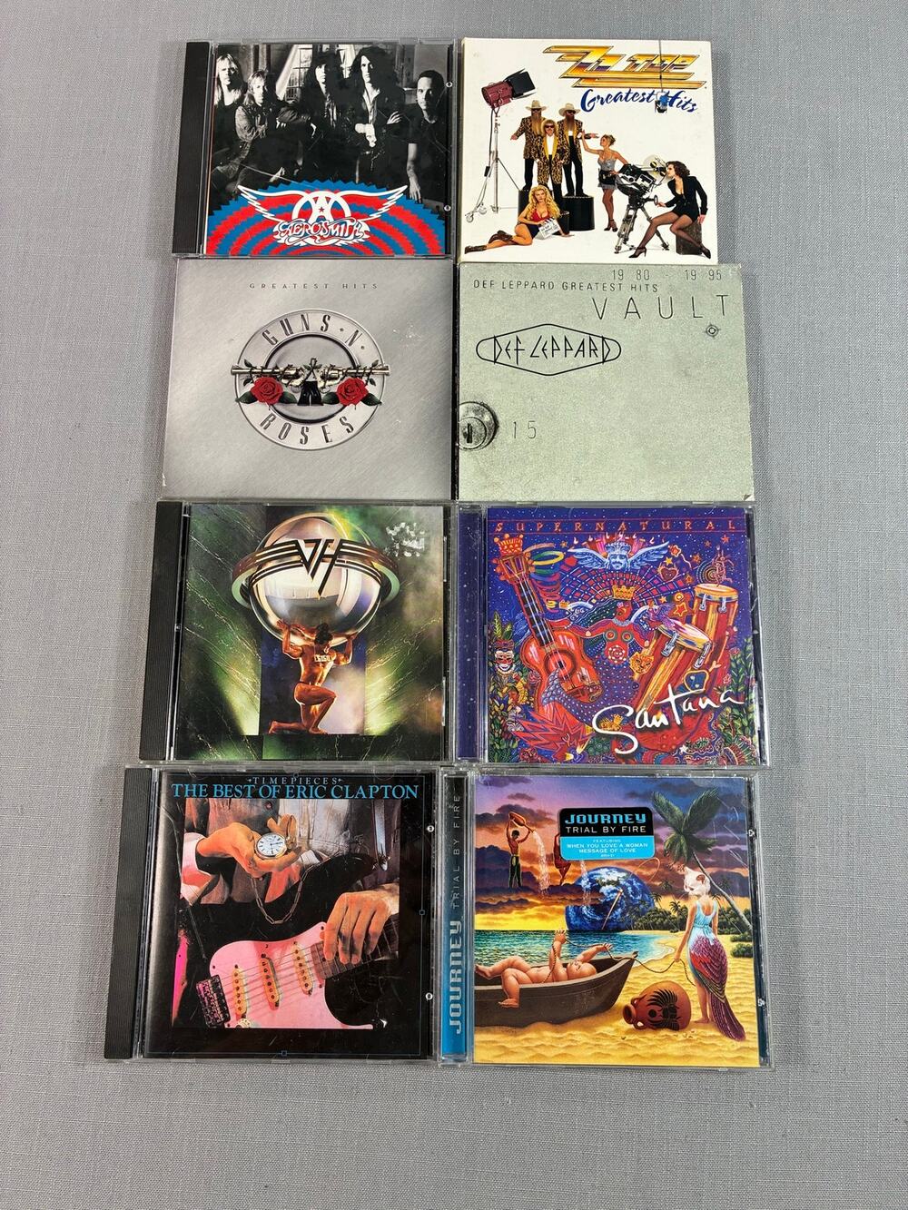 Classic Rock CD Lot 8 Aerosmith ZZ Top Van Halen Def Leppard Santana